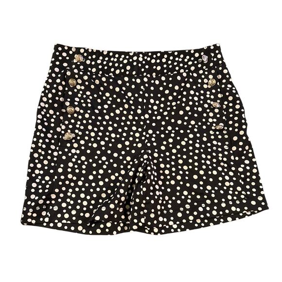 NY Collection Pants - NY Collection Sailor Shorts Black White Small